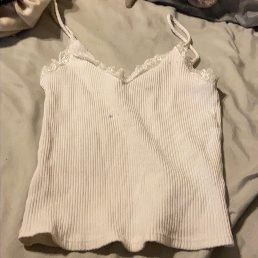 White crop top tank top